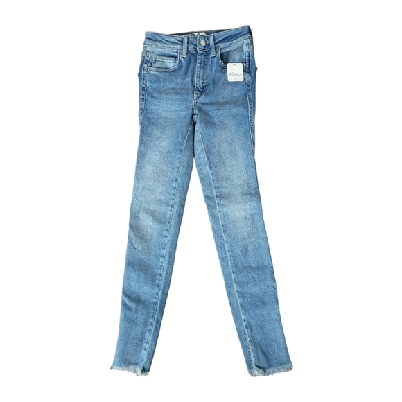 We The Free Free People Raw Hem High-Rise Super Skinny Jegging Jeans Sz 24 NWT - Picture 5 of 15